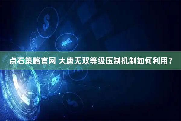 点石策略官网 大唐无双等级压制机制如何利用？